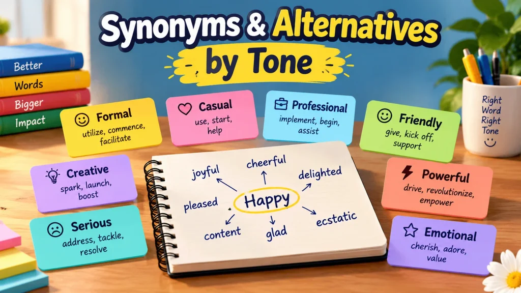 synonyms and alternatives by tone