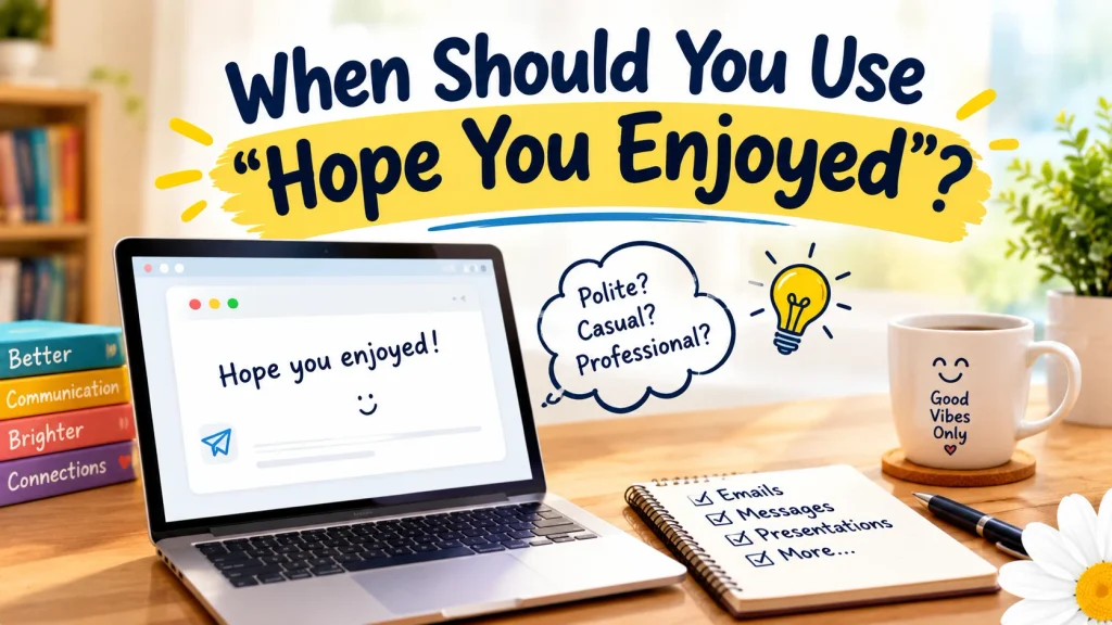 when should you use hope you enjoyed