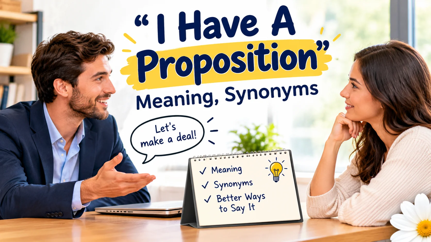 “I Have A Proposition”: Meaning, Synonyms