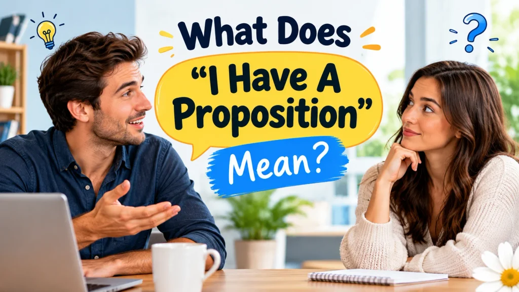 What Does “I Have A Proposition” Mean?