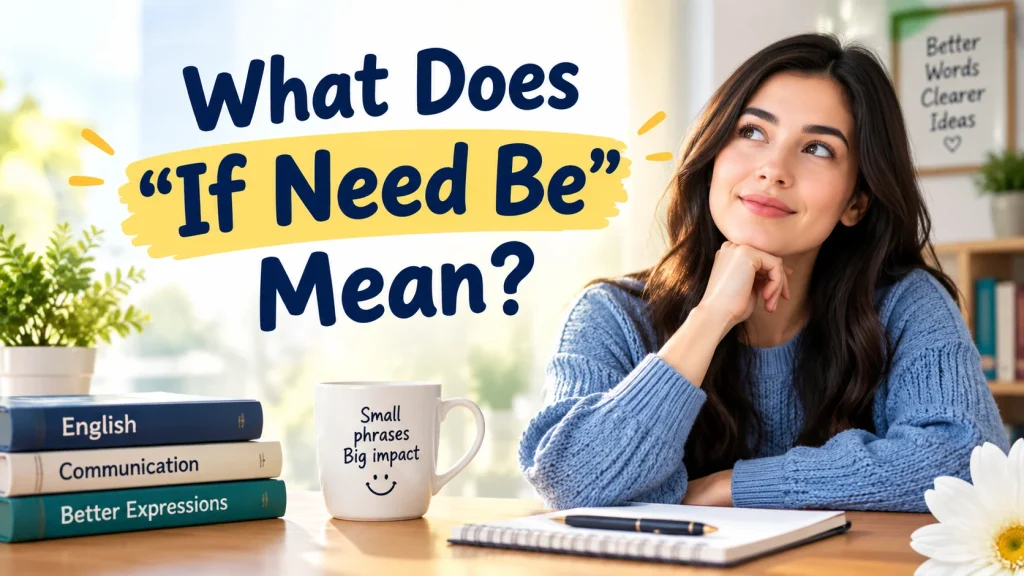 What Does “If Need Be” Mean?