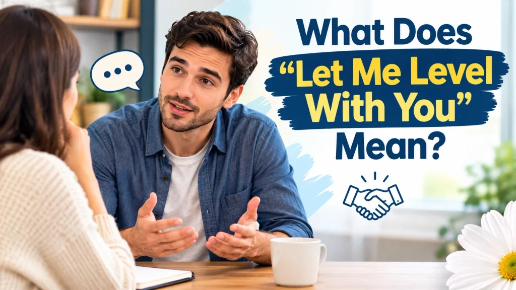 What Does “Let Me Level With You” Mean?