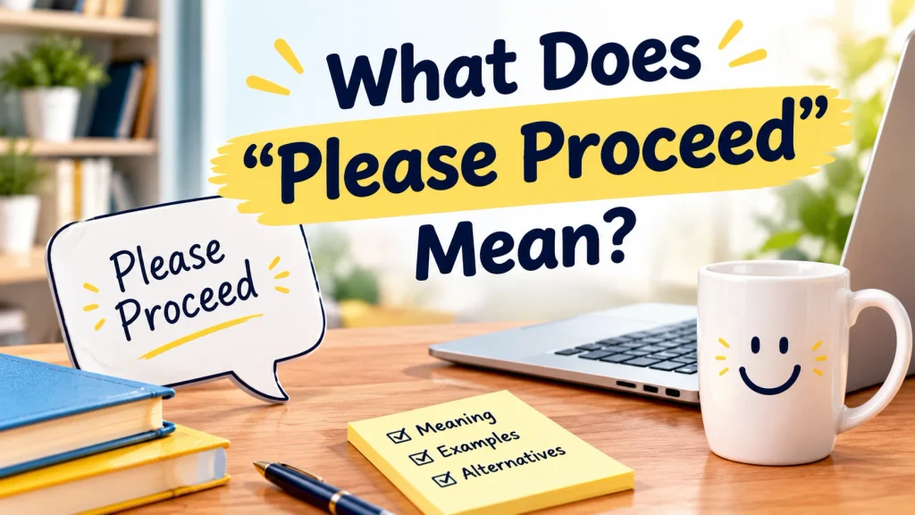 what does please proceed mean