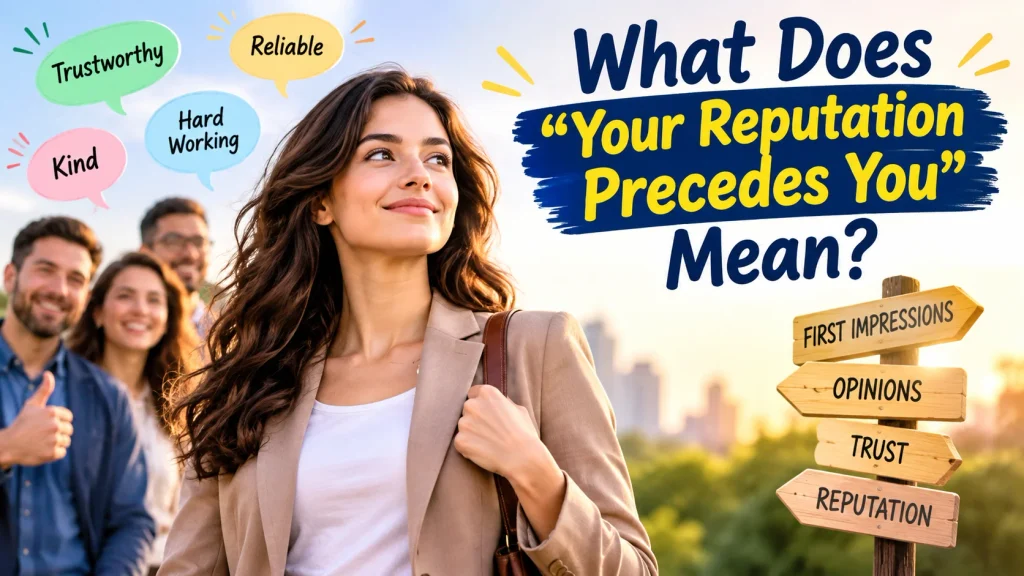 What Does “Your Reputation Precedes You” Mean?