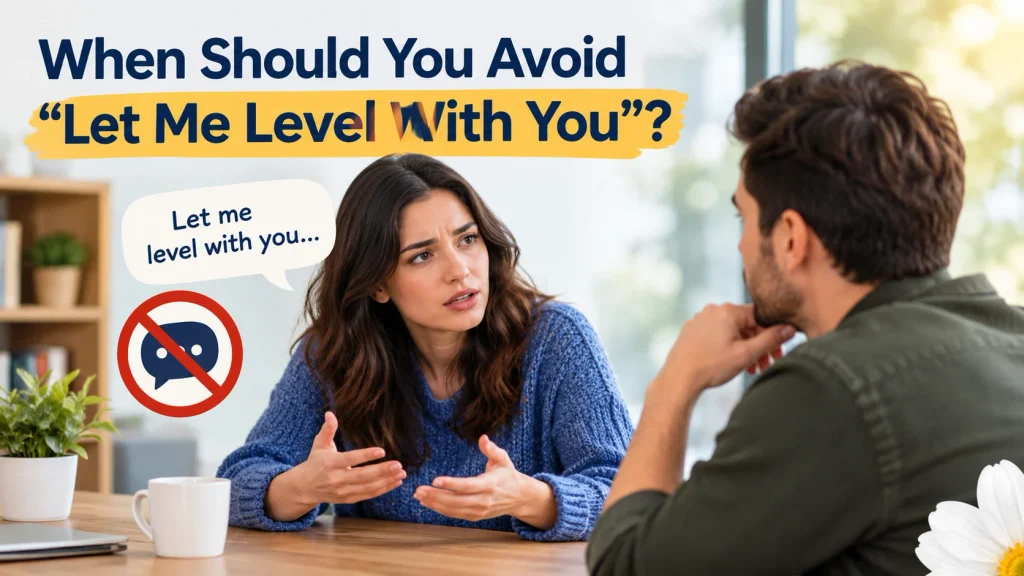 When Should You Avoid “Let Me Level With You”?