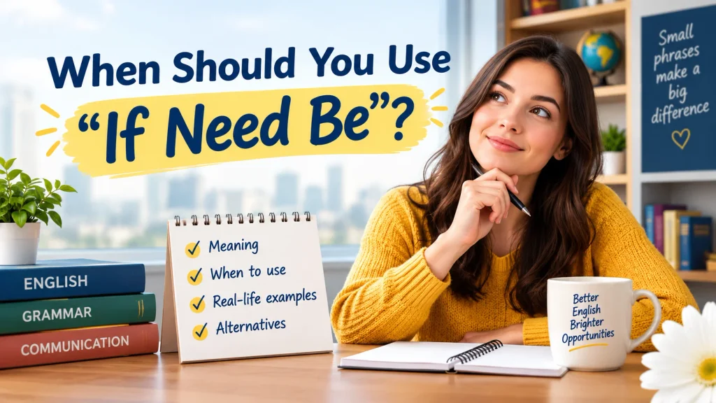 When Should You Use “If Need Be”?