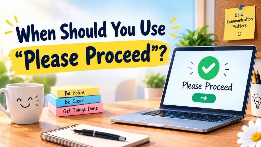 when should you use please proceed