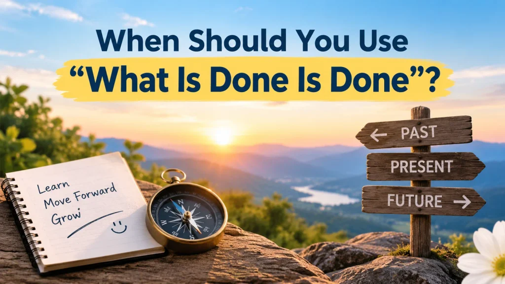 When Should You Use “What Is Done Is Done”?