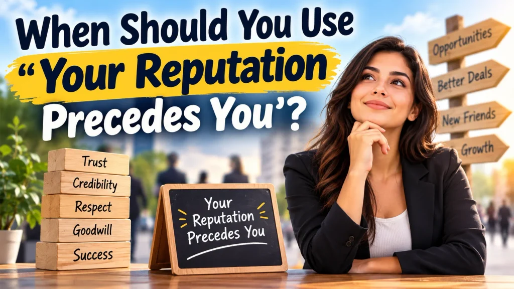 When Should You Use “Your Reputation Precedes You”?